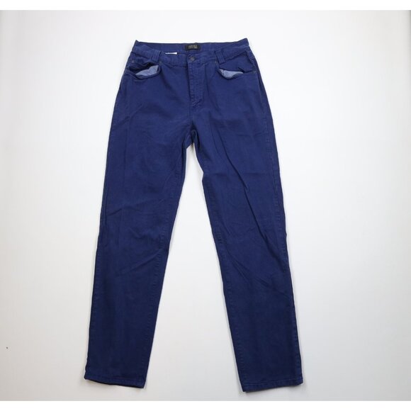 Vintage 90s Versace Mens 32x36 Faded Spell Out Tapered Leg Denim Jeans Blue